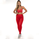 Conjunto Fitness Feminino Calça Legging Forrada E Top Costa Nua Gringa Zero Transparência