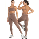 Conjunto Fitness Feminino Calça Legging Forrada E Top Costa Nua Gringa Zero Transparência