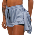 Shorts Compressão 2 em 1 Feminino Academia Caminhadas Corrida Bermuda Dupla Para Treino e Esportes
