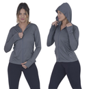 Jaquetinha Casaquinho Esportiva, Dry Fit - Academia - Fitness - Bolso, Capuz e Zíper. Proteção Solar UV50