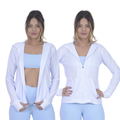 Jaquetinha Casaquinho Esportiva, Dry Fit - Academia - Fitness - Bolso, Capuz e Zíper. Proteção Solar UV50