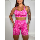 Conjunto Short e Top Fitness feminino Academia Cintura Alta