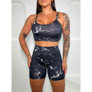 Conjunto Short e Top Fitness feminino Academia Cintura Alta