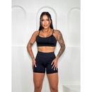 Conjunto Short e Top Fitness feminino Academia Cintura Alta
