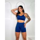 Conjunto Short e Top Fitness feminino Academia Cintura Alta