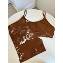 Conjunto Short e Top Fitness feminino Academia Cintura Alta