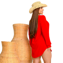 Saida De Praia Moda Praia Banho Verão Camisão Tecido Leve Com Botão