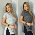 Kit 2 Blusas Feminina Academia Dry Fit Caminhada Musculação Treino Camiseta Tapa Bumbum