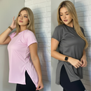 Kit 2 Blusas Feminina Academia Dry Fit Caminhada Musculação Treino Camiseta Tapa Bumbum