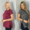 Kit 2 Blusas Feminina Academia Dry Fit Caminhada Musculação Treino Camiseta Tapa Bumbum