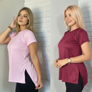 Kit 2 Blusas Feminina Academia Dry Fit Caminhada Musculação Treino Camiseta Tapa Bumbum