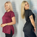 Kit 2 Blusas Feminina Academia Dry Fit Caminhada Musculação Treino Camiseta Tapa Bumbum