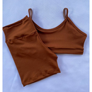 Conjunto Short e Top Fitness feminino Academia Cintura Alta