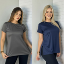 Kit 2 Blusas Feminina Academia Dry Fit Caminhada Musculação Treino Camiseta Tapa Bumbum