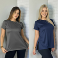 Kit 2 Blusas Feminina Academia Dry Fit Caminhada Musculação Treino Camiseta Tapa Bumbum
