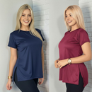 Kit 2 Blusas Feminina Academia Dry Fit Caminhada Musculação Treino Camiseta Tapa Bumbum
