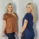 Kit 2 Blusas Feminina Academia Dry Fit Caminhada Musculação Treino Camiseta Tapa Bumbum