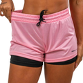 Shorts Compressão 2 em 1 Feminino Academia Caminhadas Corrida Bermuda Dupla Para Treino e Esportes