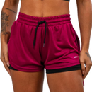Shorts Compressão 2 em 1 Feminino Academia Caminhadas Corrida Bermuda Dupla Para Treino e Esportes