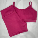 Conjunto Short e Top Fitness feminino Academia Cintura Alta