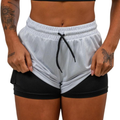 Shorts Compressão 2 em 1 Feminino Academia Caminhadas Corrida Bermuda Dupla Para Treino e Esportes